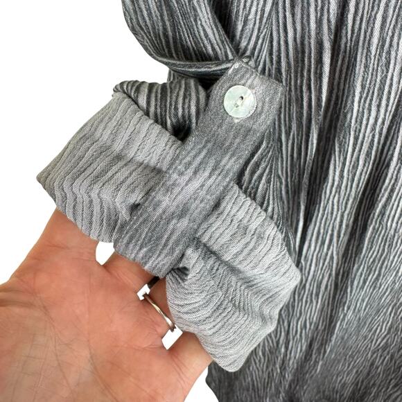 Soft Surroundings Gray Viscose Cowl Neck Gauze Fabric Lightweight Tunic Size M - Picture 5 of 6